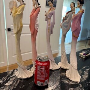 Elegant Lady Figurine Set in Soft Tones